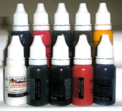 HIGH QUALITY TATTOO INK PIGMENT 10 Colors 15ml 1/2oz